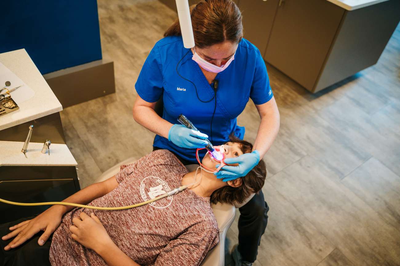 staff member doing her treatment work